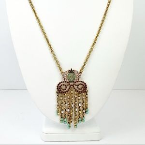 Plunder Beaded Tassel Pendant on Long Chain